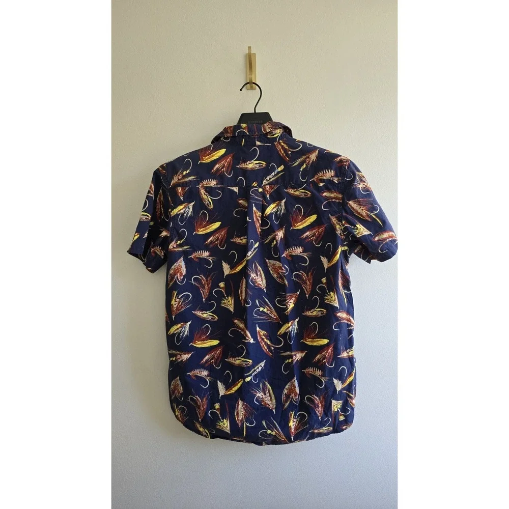 The North Face Mens Button Up Shirt Fly Fishing‎ Lure Print Short Sleeve Size M